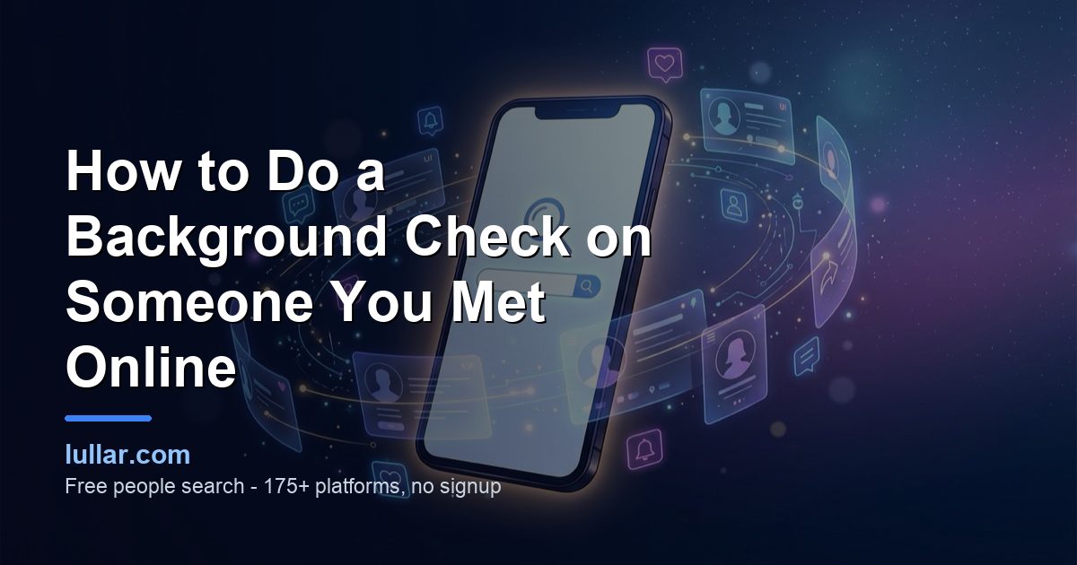 How to Do a Background Check on Someone You Met Online (2026) — illustrated guide on Lullar