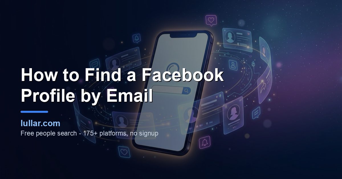 How to Find a Facebook Profile by Email (2026) — illustrated guide on Lullar
