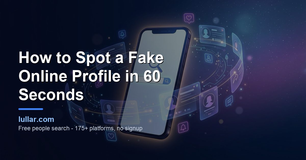 How to Spot a Fake Online Profile in 60 Seconds (2026) — illustrated guide on Lullar
